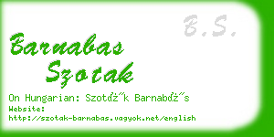 barnabas szotak business card